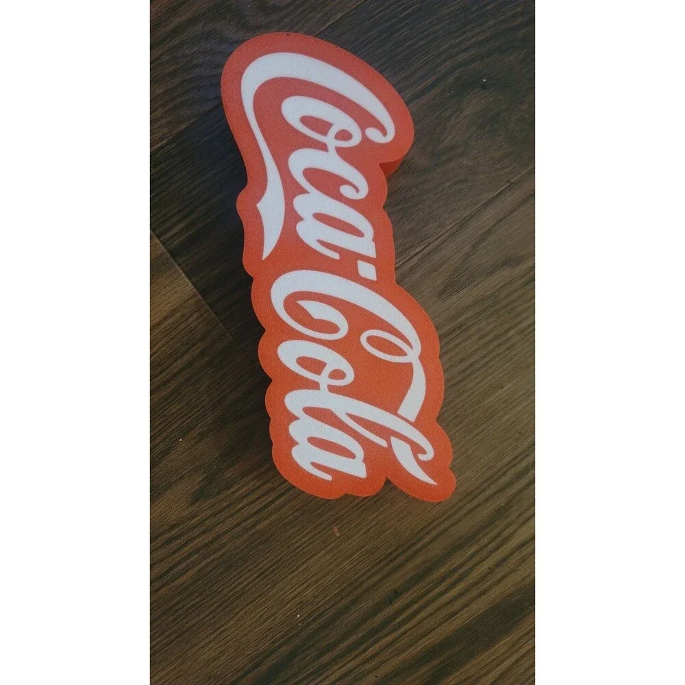 3d printed Coca-Cola Red & White sign- Soda Theme Advertising